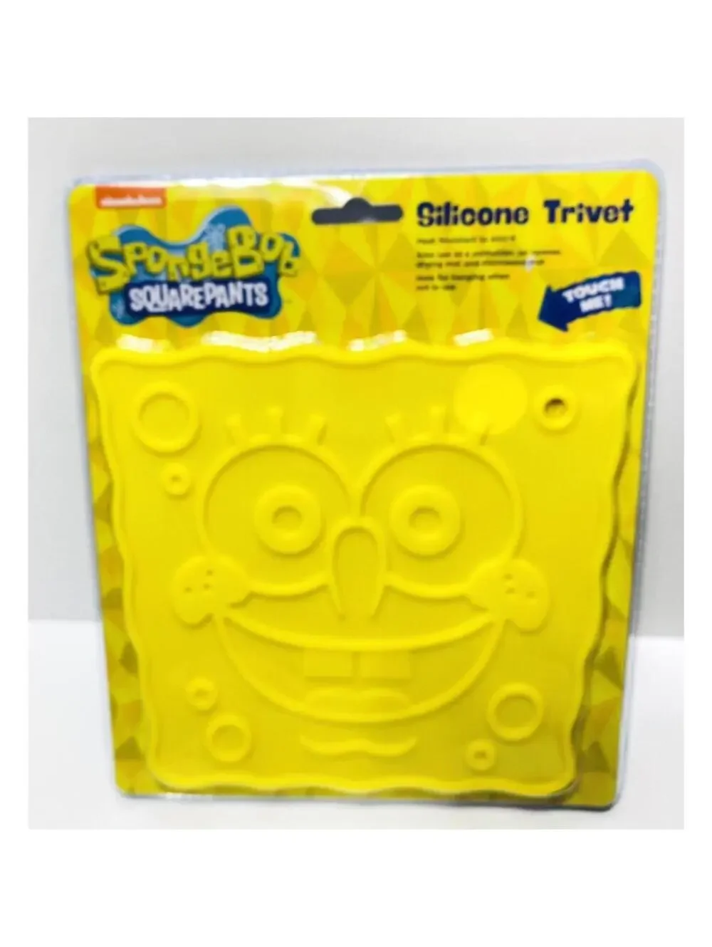SpongeBob SquarePants Silicone Trivet Pot Holder 7x7 Yellow Cartoon New